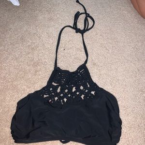 Black halter swim top